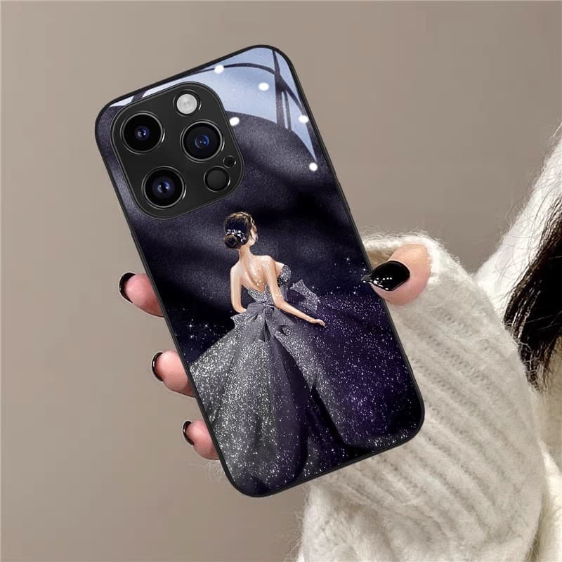 Starry Goddess Tulle Skirt Phone Case for Apple 15 Pro Max, 14 Glass, 13 Premium, 12 New, XR Trendy, 8
