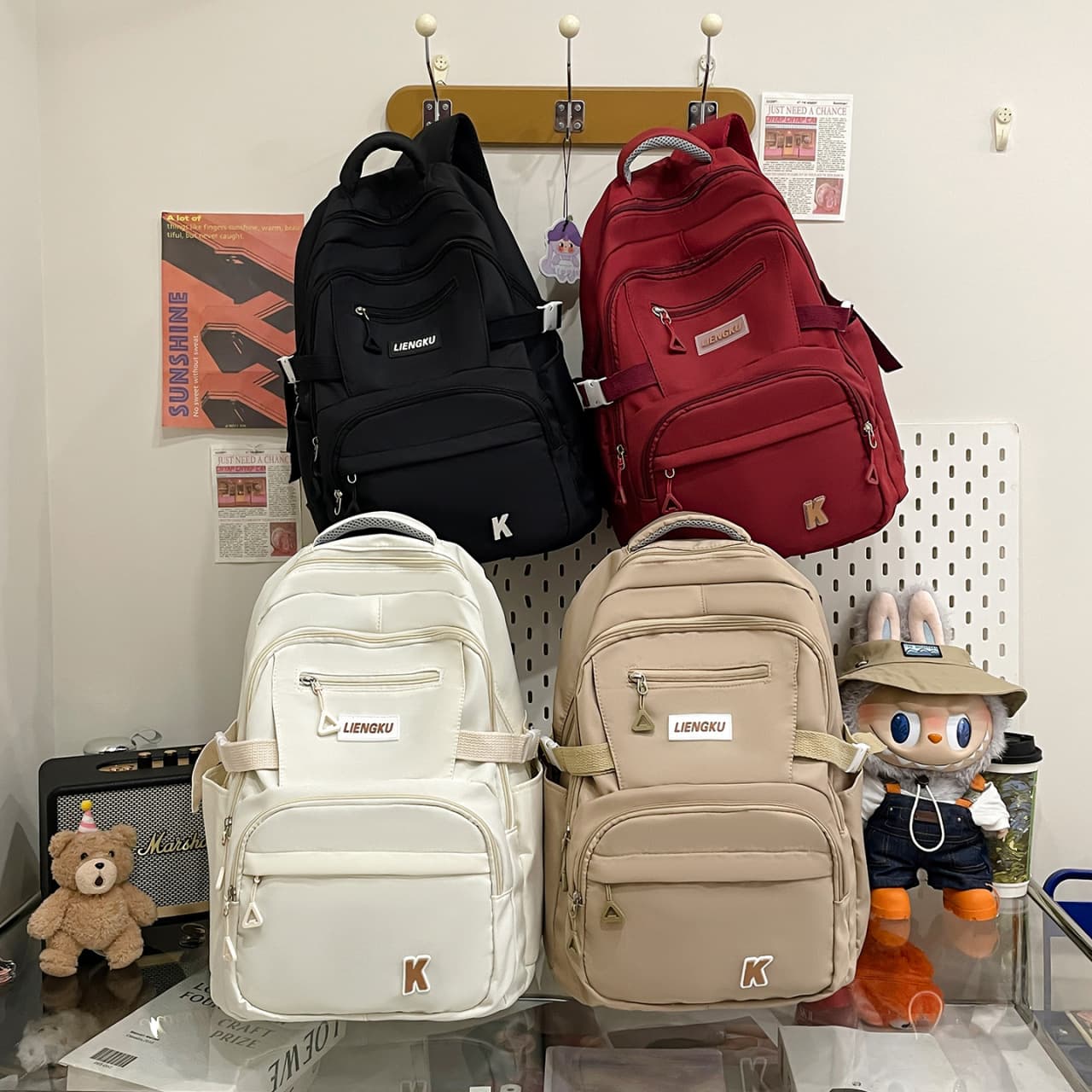 New Large Capacity Korean Style Backpack for Women, Versatile High School and College Student Bookbag, Forest Aesthetic Trendy Junior High School Backpack