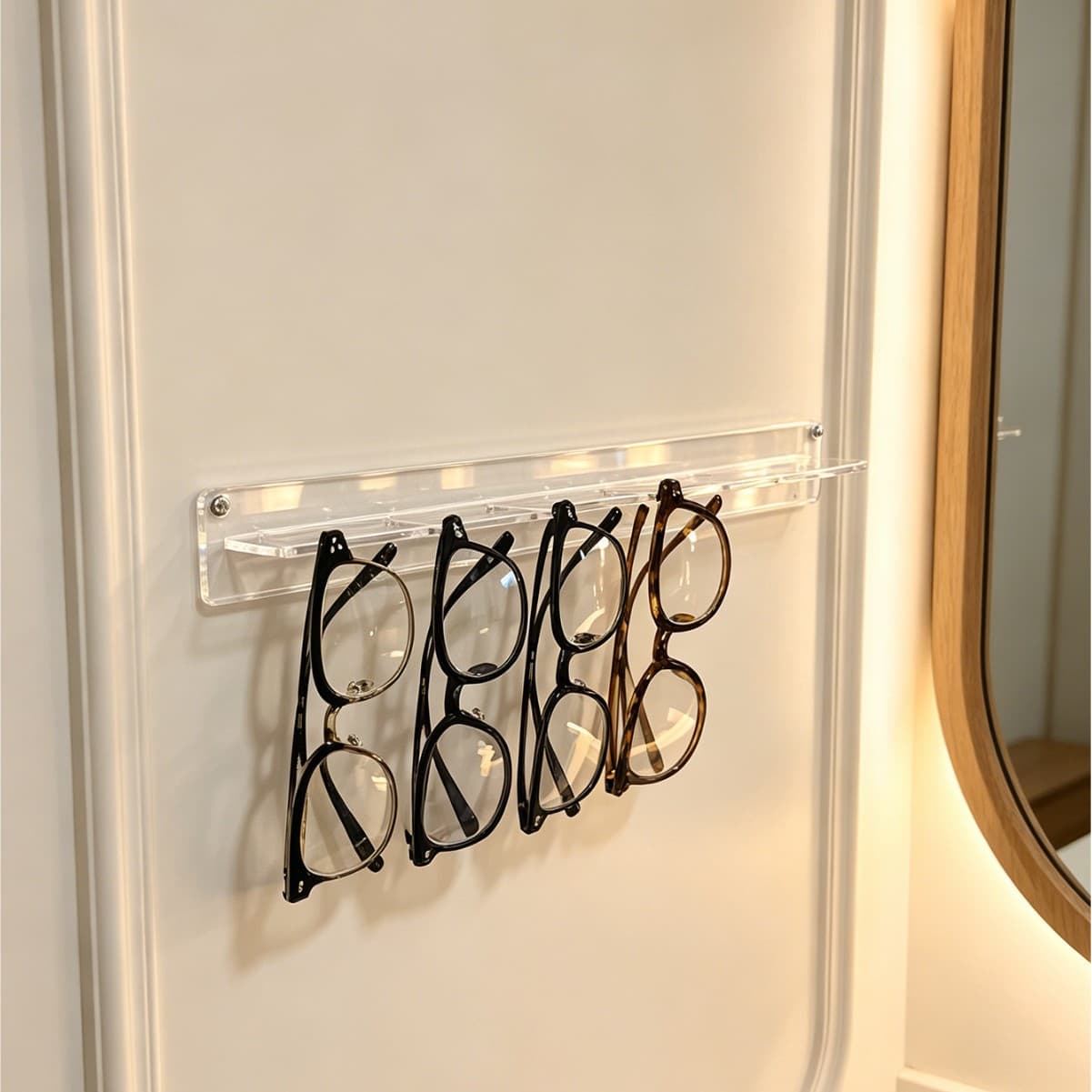 Ins style transparent acrylic glasses storage rack wall-mounted sunglasses display rack multiple pairs of myopia glasses hanging storage rack