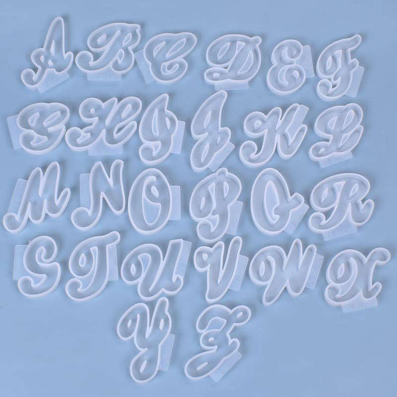 Yumeiren DIY Crystal Resin Mold Irregular 26 Letter Pendant Silicone Mold Cake Mold