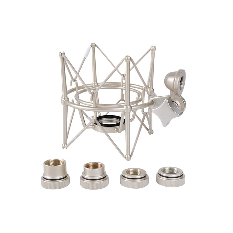 Neumann U87 Condenser Microphone Shock Mount with 4 Adapter Rings Blue Microphone Shock Absorption Large Diaphragm Metal Anti-vibration