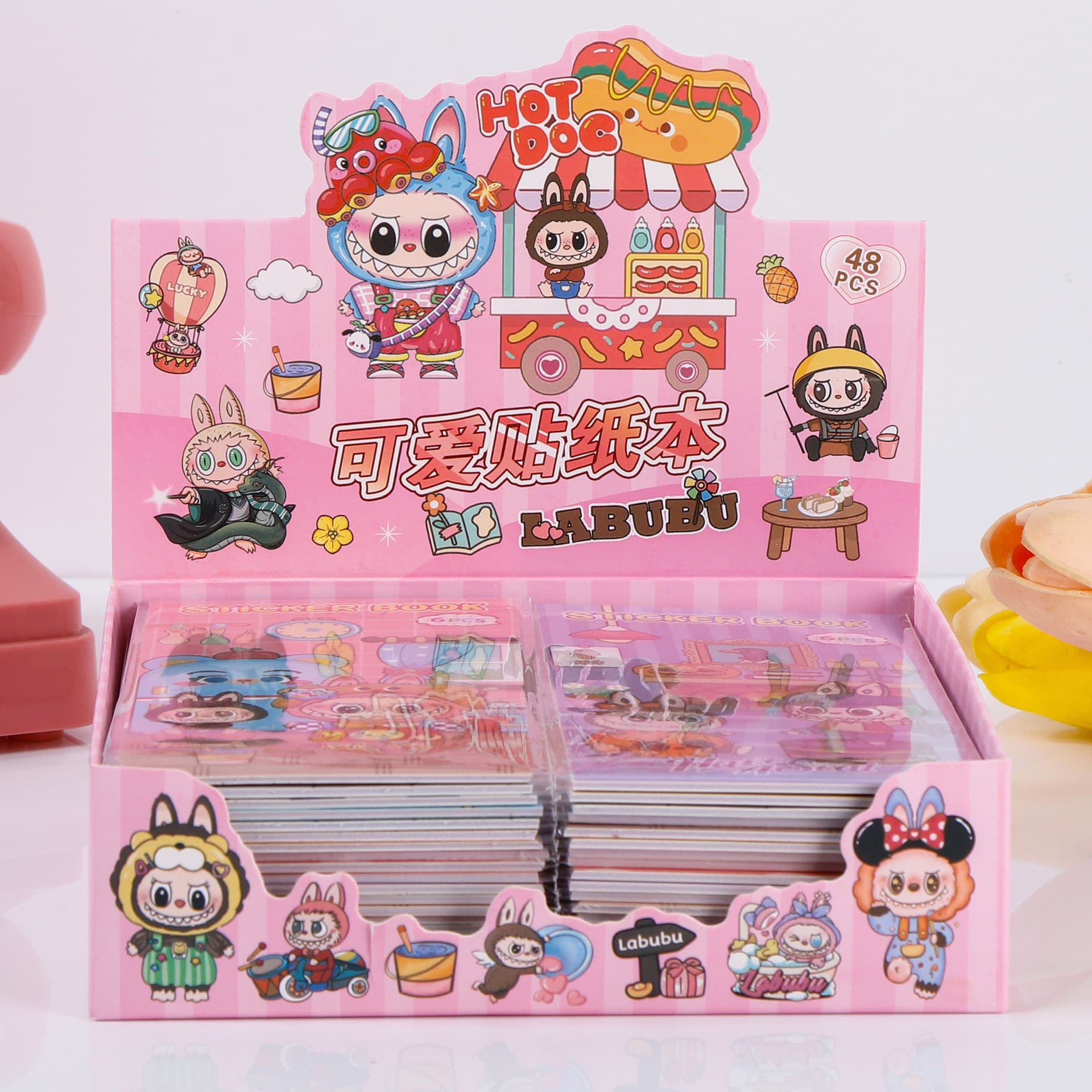 New Cross-Border Labubu Cute Sticker Book - Creative Adorable LABUBU Journal, Children's Pocket Notebook with Stickers