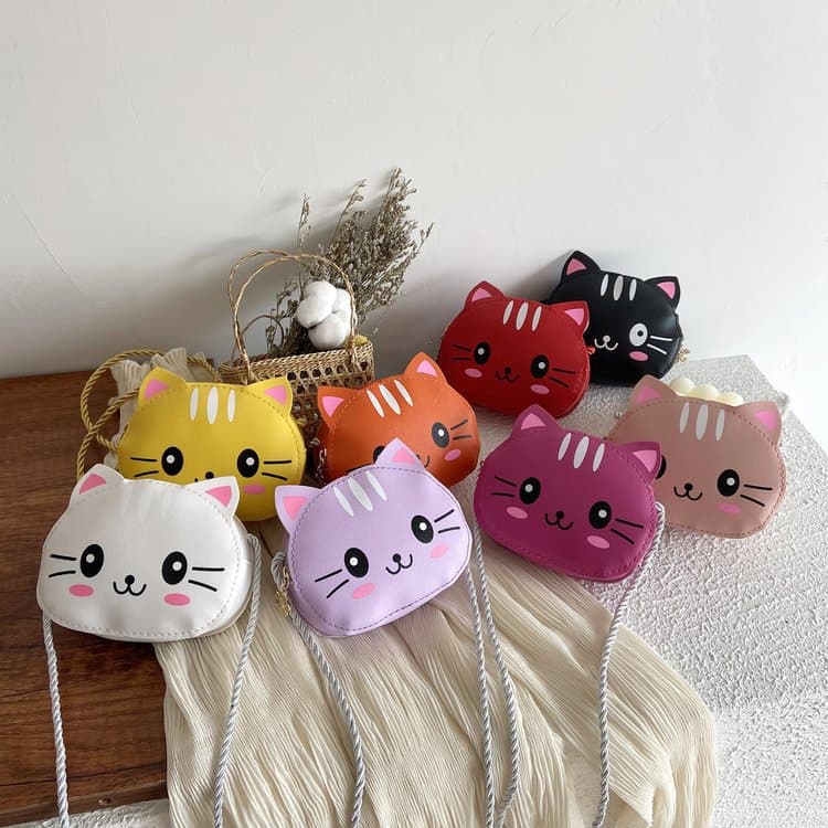 New Children's Coin Purse Toddler Cartoon Shoulder Bag Casual Crossbody Bag Cat Bee Butterfly Rabbit
