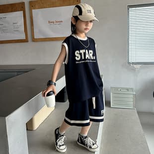 Boys' Sleeveless Set Summer 2026 New Kids' Summer Vest Basketball Sportswear Big Boys' Clothing