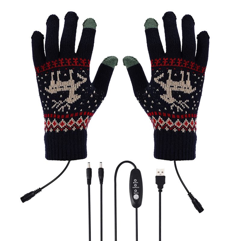 Cross-border Exclusive USB Heated Electric Gloves Winter Heating Gloves Three-Temperature Adjustment Windproof Coldproof Warmth