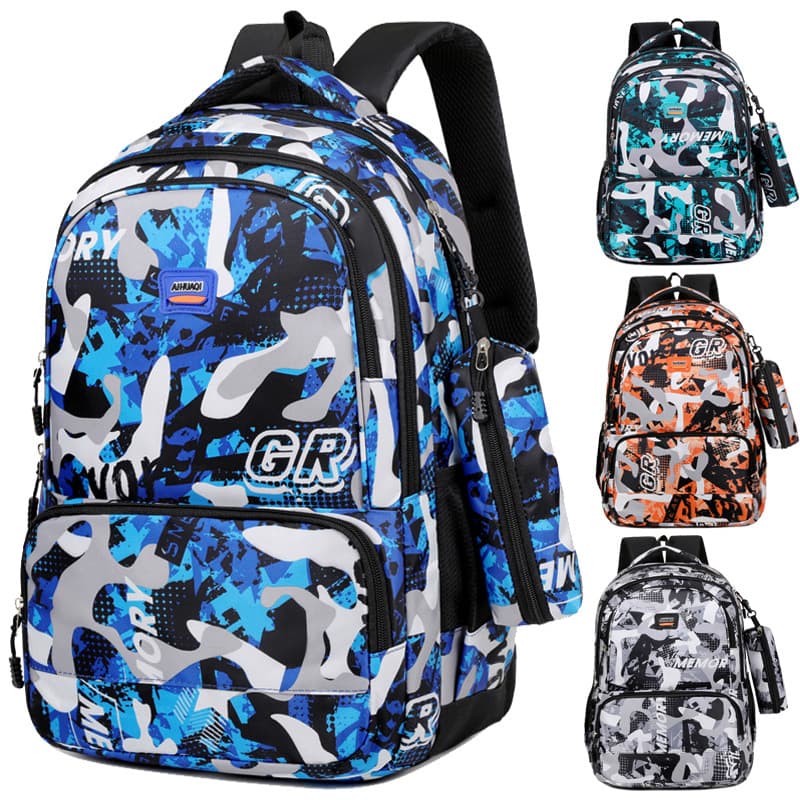 Camouflage Print Backpack Large Capacity Casual Laptop Backpack for Middle and High School Students Boys Girls