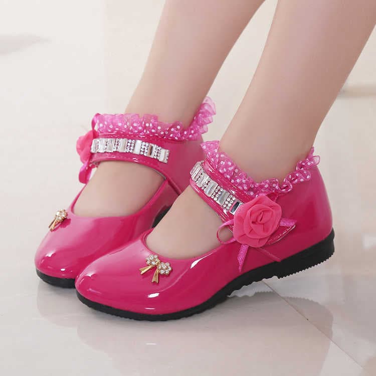 Princess Girls' Black Leather Shoes 2022 New Style Children's Single Shoes for Toddlers and Kids Performance Baby Leather