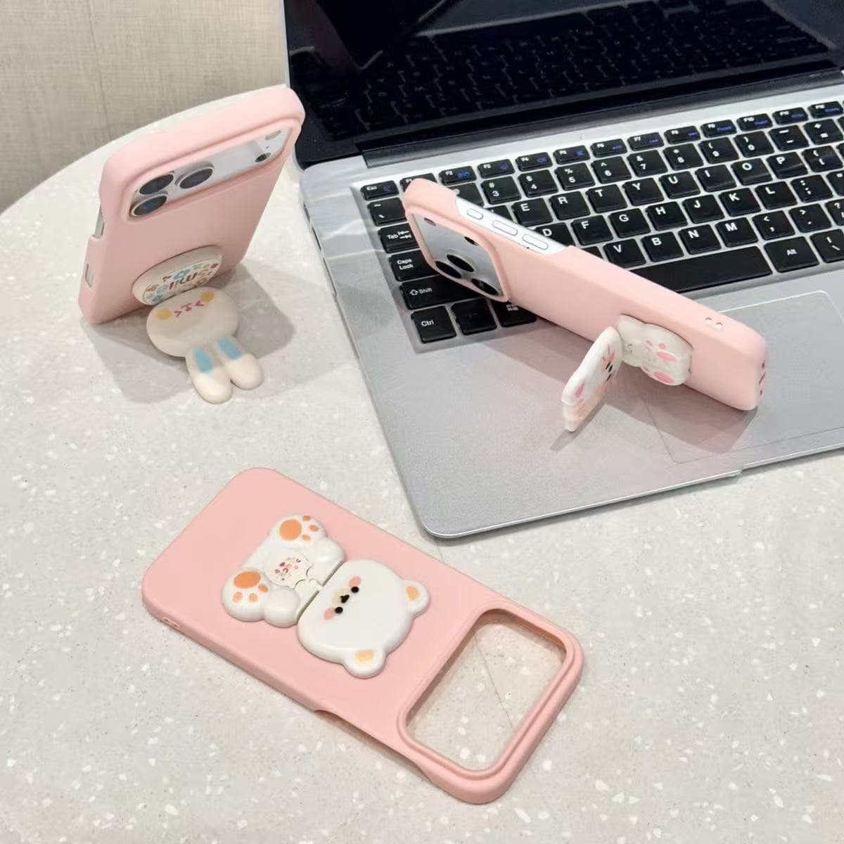 Mirror Bracket Compatible with Apple 17 Pro Max Phone Case, 17 Makeup Mirror Case, 17 Pro Cartoon Case, 16 Bracket Case