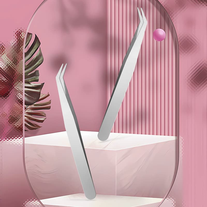 10cm Stainless Steel Tweezers DIY Craft Tools Drill Tweezers Bent-Head Suction Card Tweezers