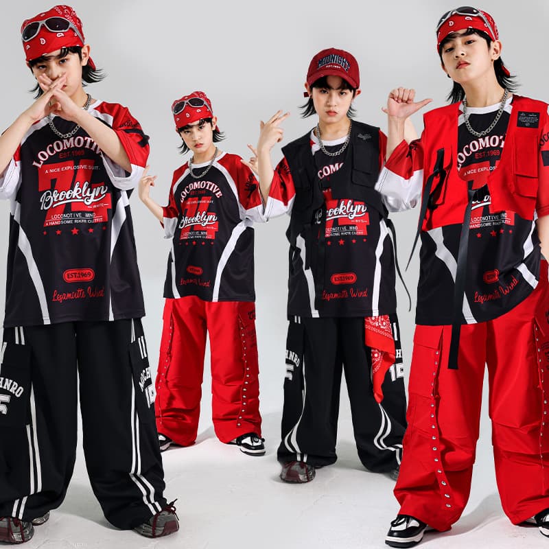 Children's hiphop street dance performance clothing, boys' hip-hop vest suit, boys' clothing, children's drum set clothing, trendy