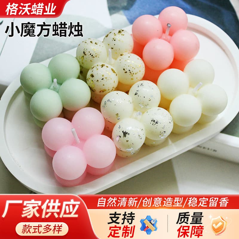 Ins style small magic cube candle photo prop creative souvenir Korean style healing smokeless aromatherapy decorative candle