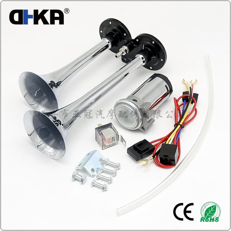 Cross-border direct supply of train sound horn double-tube electric pump air horn 12V car and motorcycle air horn wholesale