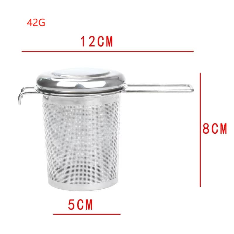Factory Stock 304 Stainless Steel Tea Infuser with Lid and Curved Ears, Cross-border Hot Seller Brewing Tea Basket with Cover