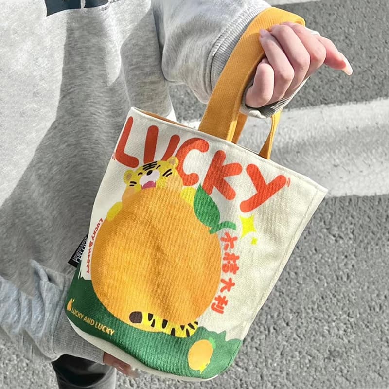 Original Handbag with Printed Canvas, Cute Style, Japanese Design, Perfect for Outdoor Use and Mobile Phone Use