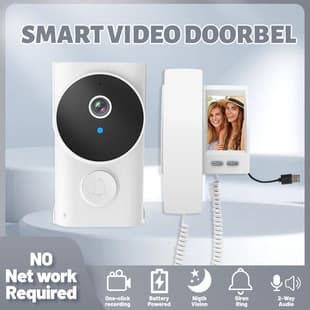 Wireless Video Doorbell with Low Power Consumption Intercom Monitoring, Direct Connection Non-WiFi, Smart Doorbell with Display Screen, Cross-border