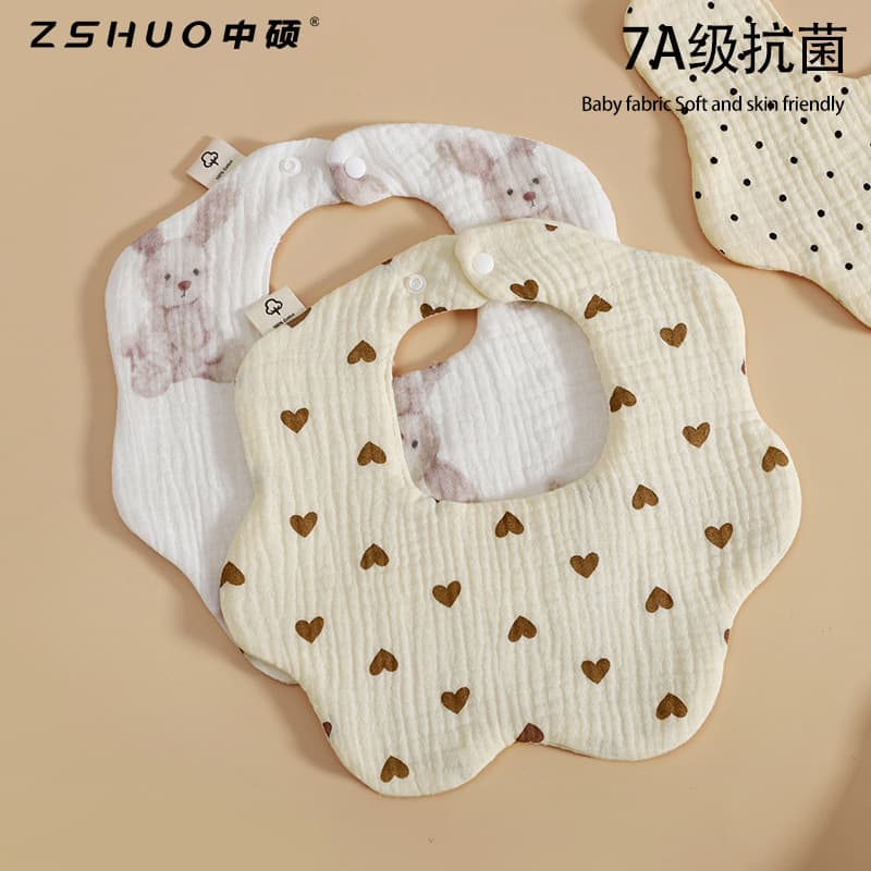 Pure Cotton Muslin Baby Bibs Saliva Towels Infant Feeding Covers Soft Comfortable Absorbent Newborn Baby Mouth Guard