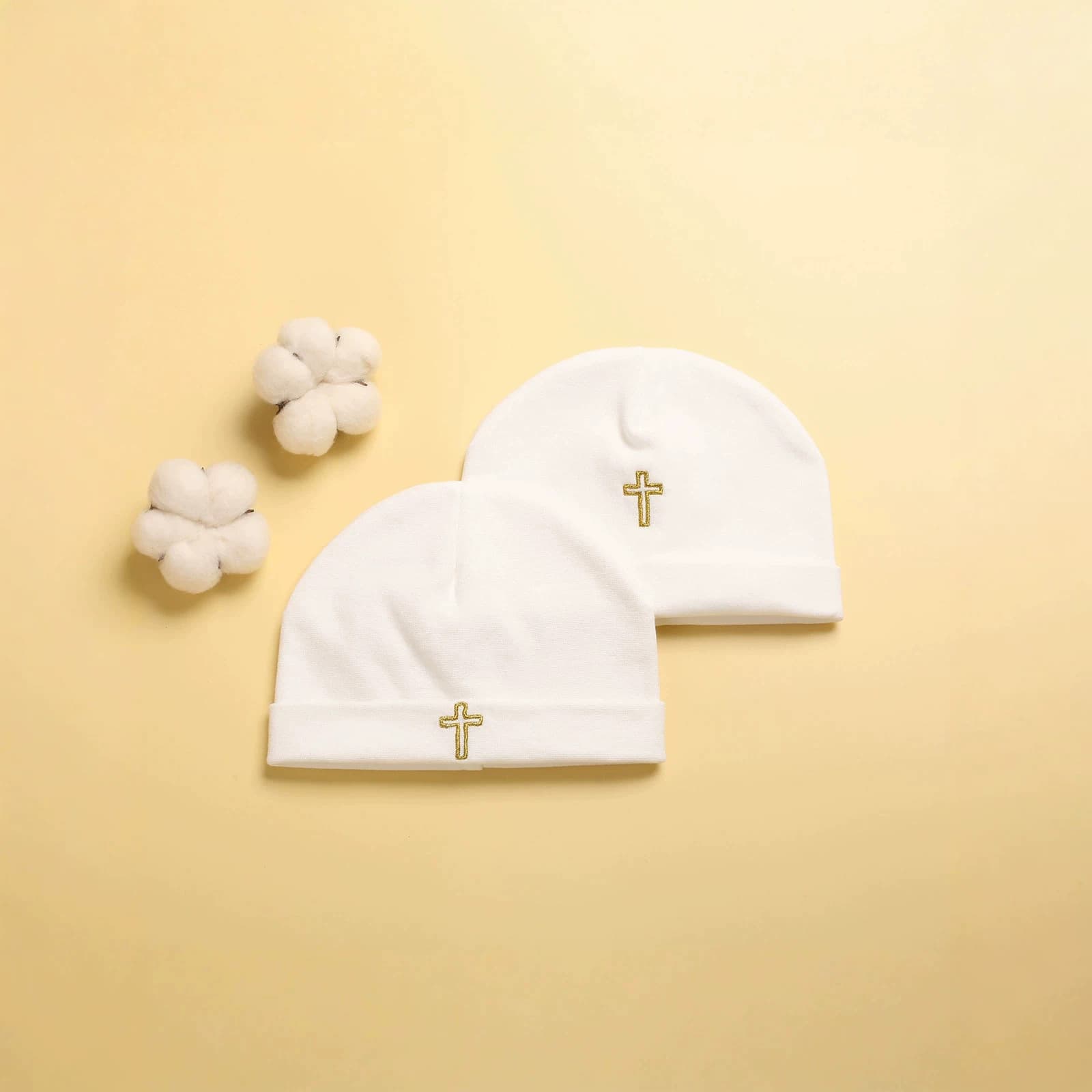 Newborn pure white hat baby accessories, simple and versatile hat for children aged 0-2 years old