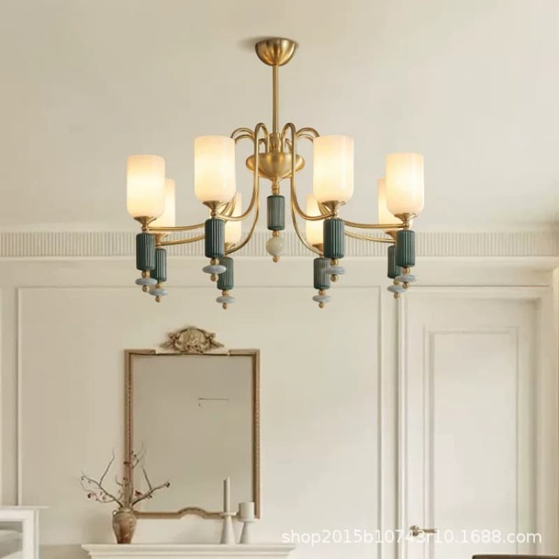 American Retro Vintage Style Chandelier Living Room Lamp Atmospheric Dining Room Lamp Bedroom Lamp Solid Wood Lamp 2025 New