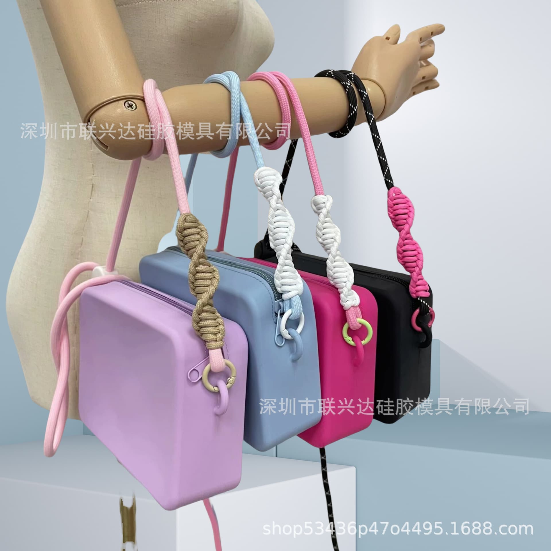 Summer New Fashion Simple Cross-Body Silicone Square Bag Dopamine Color Women's Bag Niche Unique Silicone Bag