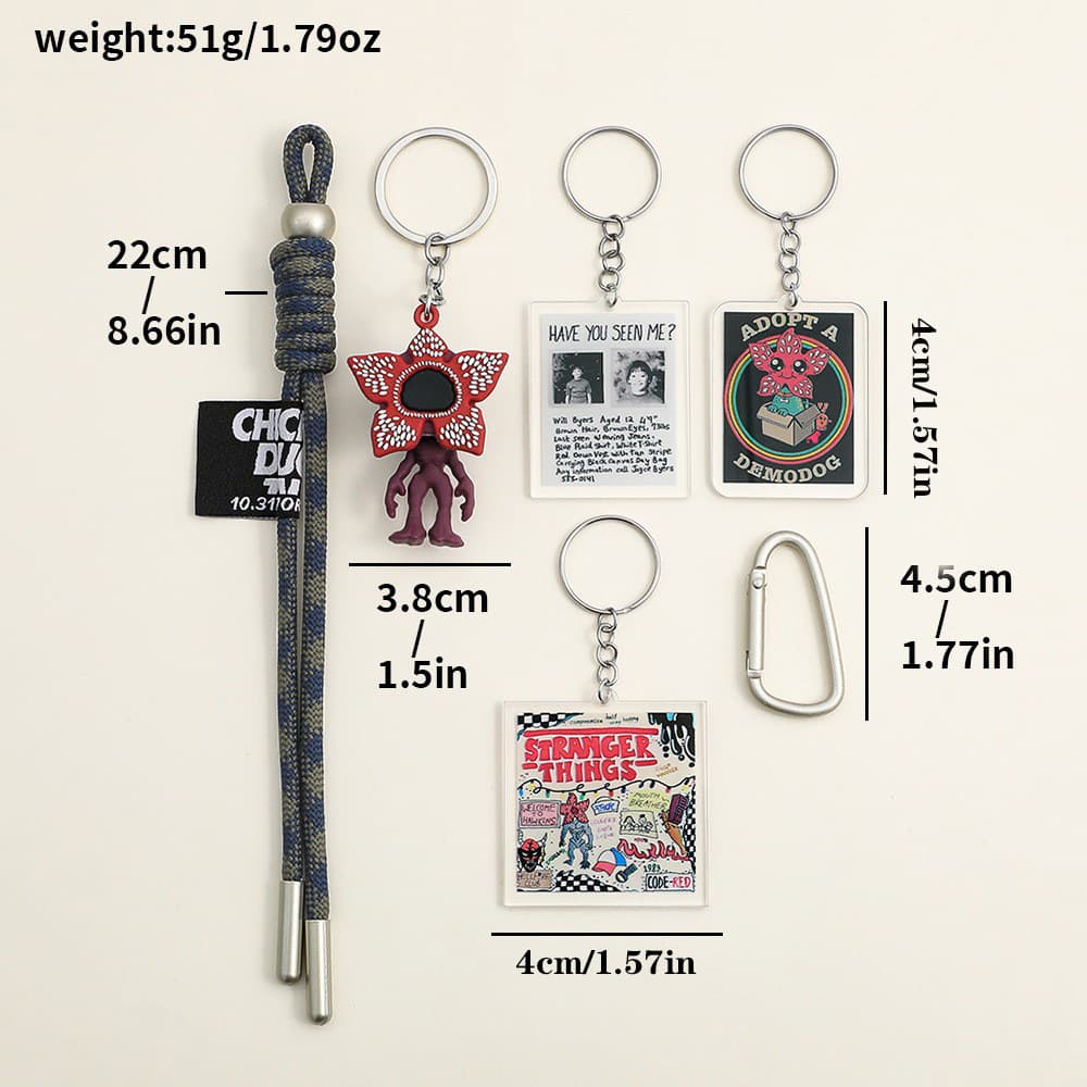 Cartoon Hot-Selling Min Style Stranger Things Bag Charm Creative Couple's Man-Eating Flower Car Decor Holiday Gift