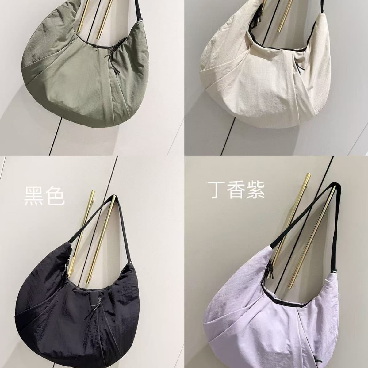 Moon Bag 10L Dumpling Bag Large Capacity Fitness Yoga Bag Shoulder Underarm Bag Crescent Bag Water-Resistant
