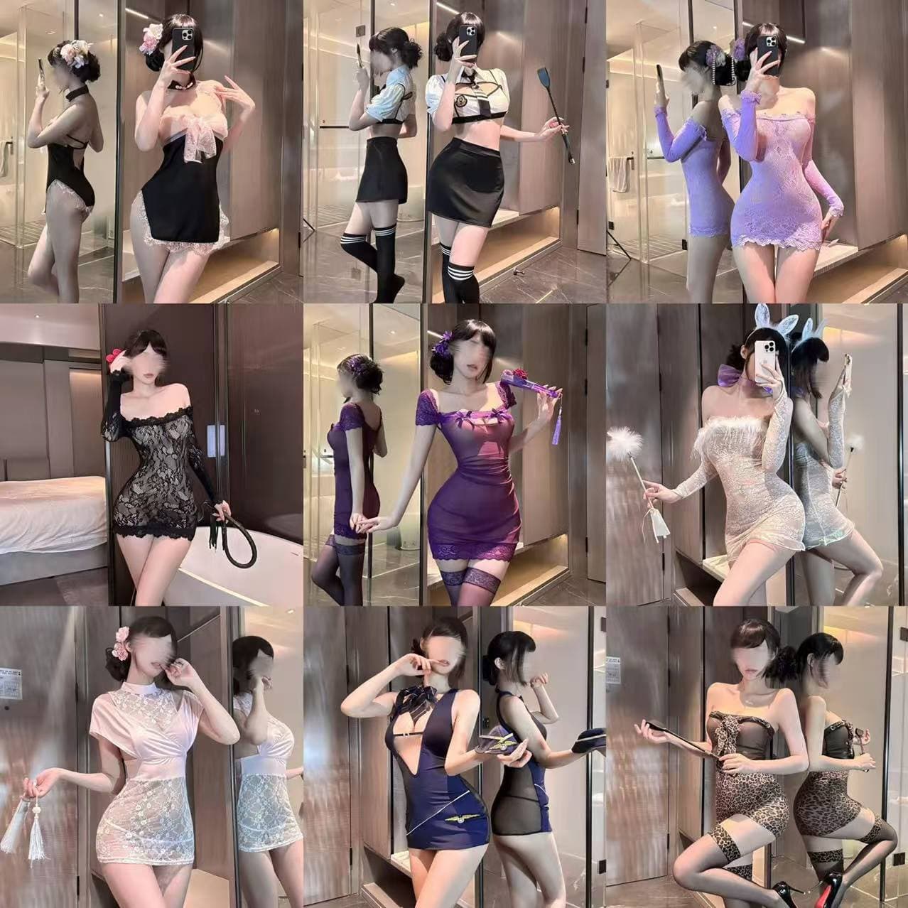 Sexy Seductive Cheongsam Underwear Set Tempting Maid Uniform Cute Nurse Pure Desire Secretary Cheongsam Net Clothes Ensemble