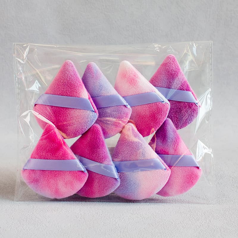 Dry Powder Puff Tie-Dye Multicolor Rainbow Makeup Powder Puff Base Makeup Crystal Ultra-Soft Factory Wholesale Export Crystal Velvet