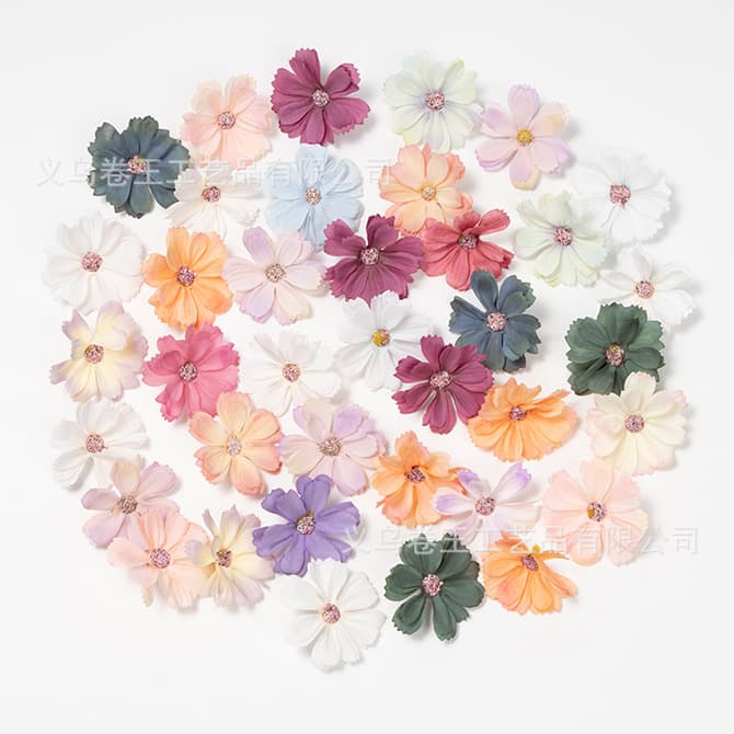 Small Chrysanthemum Star Flower Handmade Silk Flower Wreath Hair Accessory Clothing Material Wedding Background Flower Arrangement Decoration Artificial Flower