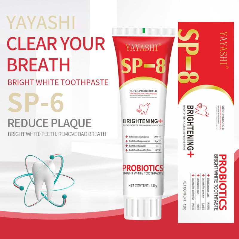 Cross-border Exclusive SP-8 Toothpaste Probiotic Whitening Toothpaste Stain Removal Improves Yellow Teeth Fresh Breath 120g