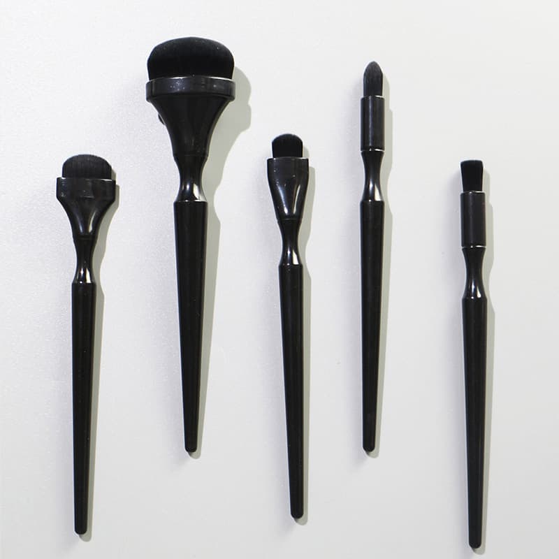 Cross-border 5-piece Black Makeup Brush Set Full Set Soft Bristle Foundation Brush Eyeshadow Brush Powder Brush Beauty Tools