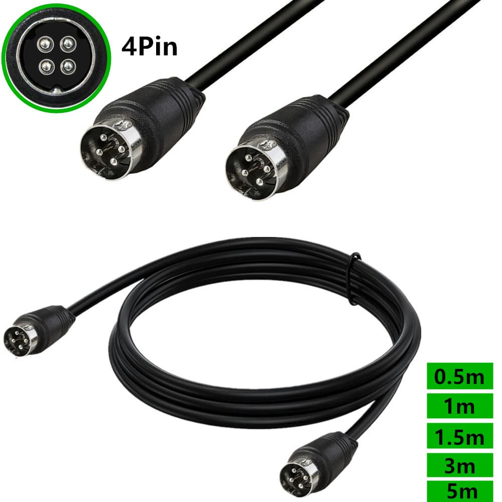 DIN 4Pin 4-Core 4-Pin Male to Male Pure Copper Speaker Audio Power AC/DC Connection Cable Din 4 Pin