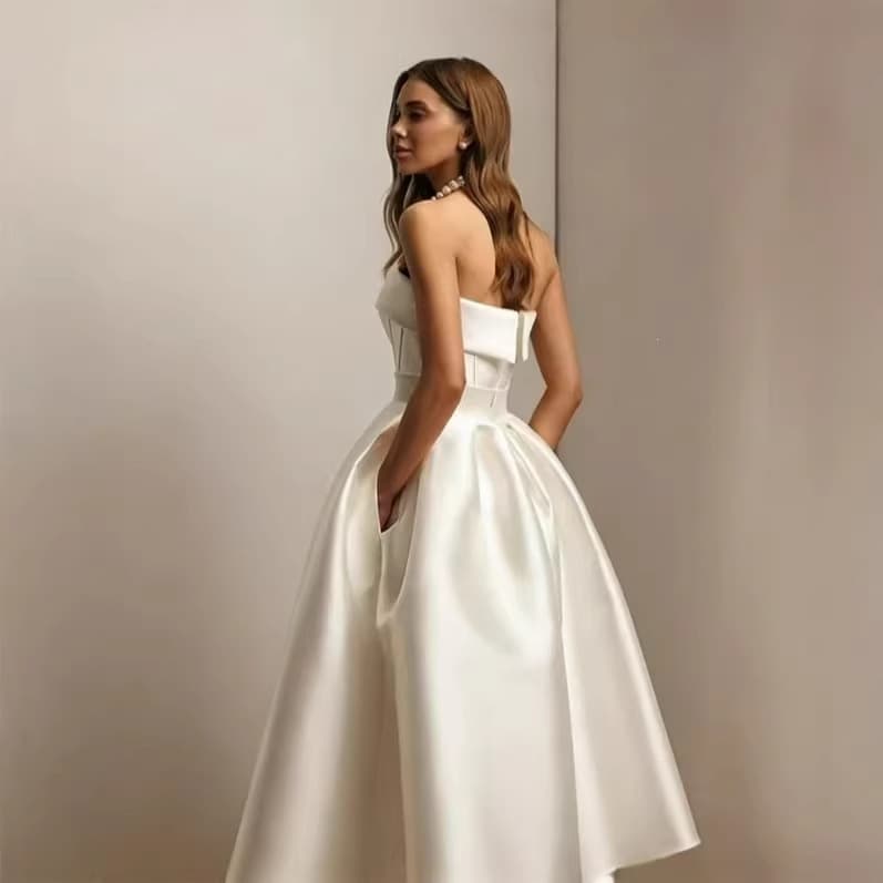 European and American Style Light Wedding Dress 2026 Summer New Collection Strapless Slimming Sweetheart Neckline French Bridal Gown Women Wholesale