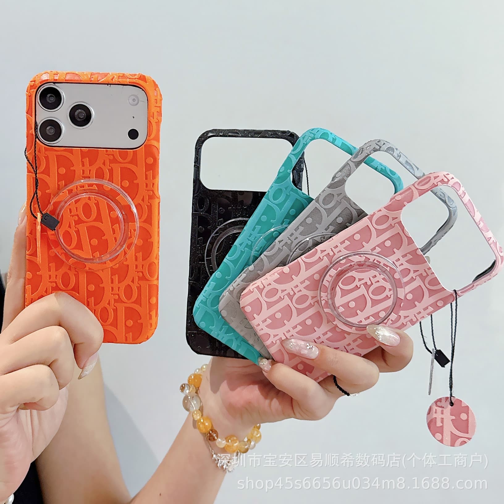 Magnetic Apple 17promax mobile phone case 16pro half leather case 14promax hard case 15 trendy brand 14 cross-border