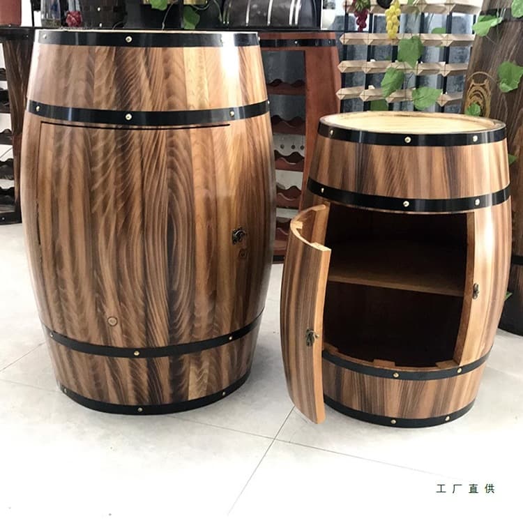Oak barrels, wine barrels, wine storage cabinets, solid wood wine barrels, winery decorative barrels, display storage cabinets, custom-made.