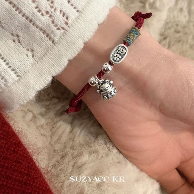 999 Sterling Silver Happy Lucky Cat Bracelet, Vintage Style, Good Fortune Bracelet for Women, Perfect for Your Zodiac Year