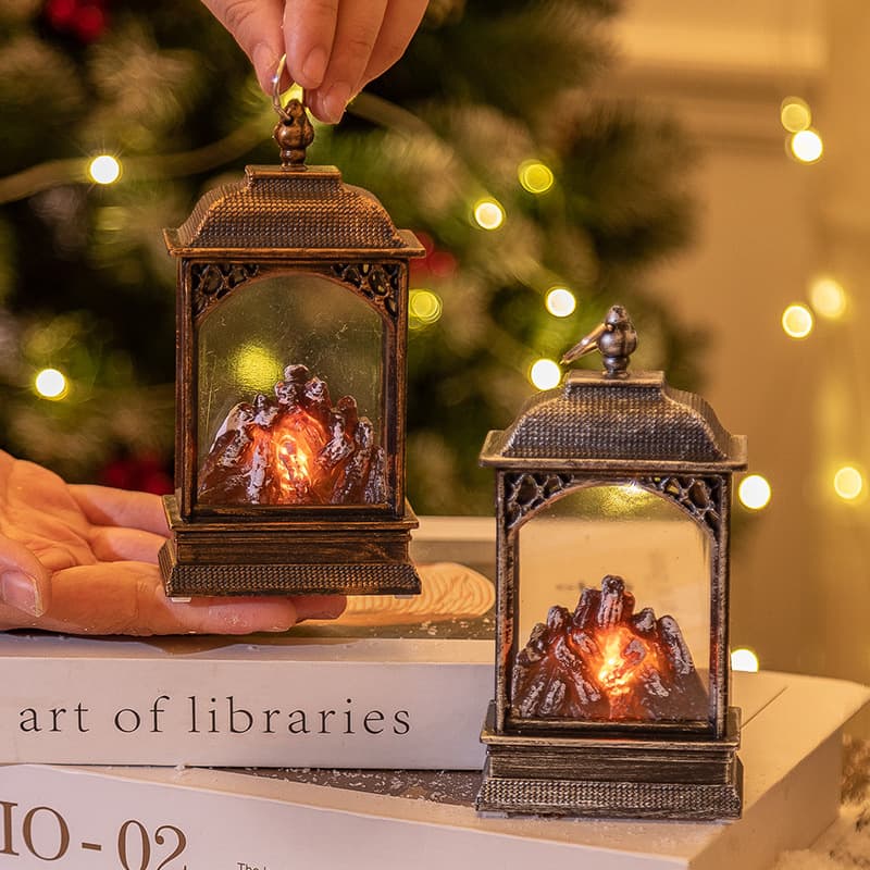Cross-border New Simulation Bonfire Lantern Fireplace Lamp LED Glowing Flame Light Desktop Decoration Scene Layout