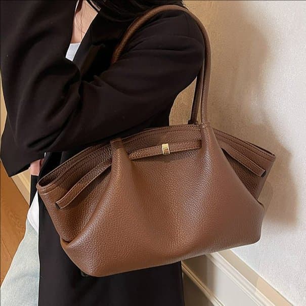 Cross-border Niche Design Underarm Bag for Women 2026 New Litchi Pattern Handbag Textured Commuter Shoulder Tote Bag
