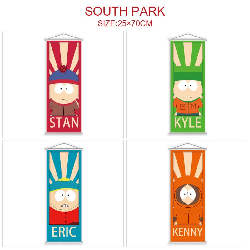 Japanese Anime Small Hanging Scroll South Park Merchandise Poster Anime Decorative Painting Wall Cloth Art