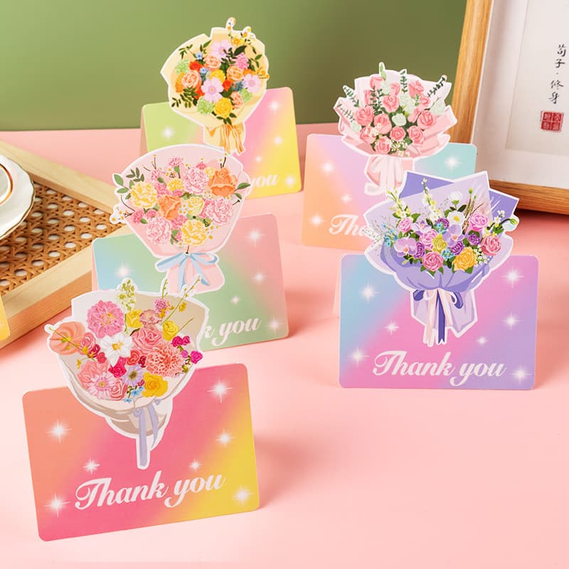 3D Floral Thank You Greeting Card English Language Floral Design Suitable for All Occasions Birthday Wedding Anniversary