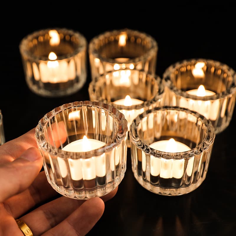 Tea Light Glass Holder Romantic Candlelight Dinner Decor Aromatherapy Candle Cup Festive Atmosphere Setting