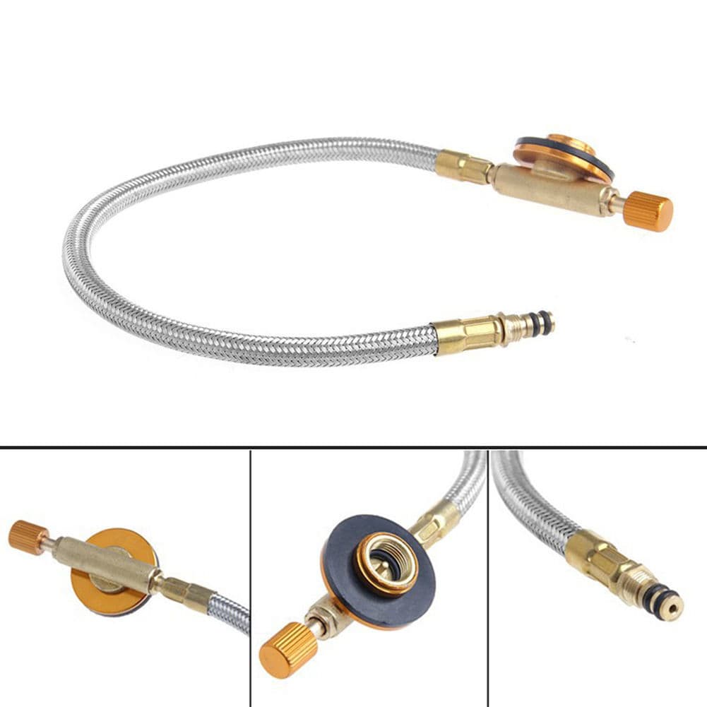 Outdoor Camping Stove Head Gas Burner Flat Gas Canister Torch Conversion to Cartridge Stove Inflatable Gas Can Valve Conversion Valve Modification