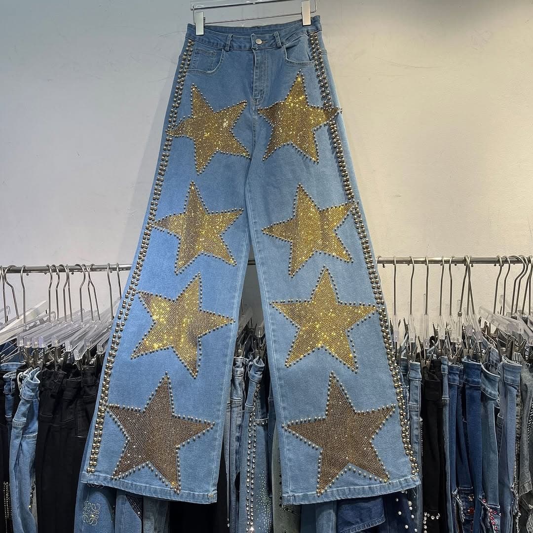 Women's Jeans, Sequin Wide-Leg Jeans Wholesale, Cargo Jeans Wholesale