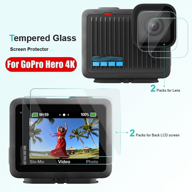 Compatible with GoPro Hero 4K Protective Kit Silicone Case Tempered Glass Screen Protector Cross-border Amazon AliExpress Accessories
