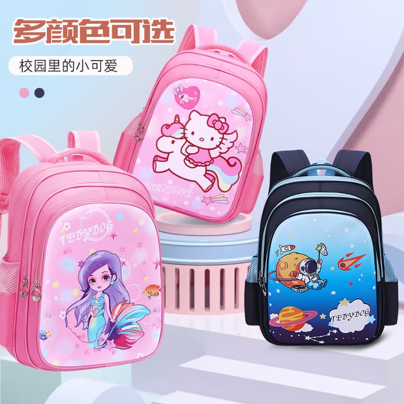 Factory wholesale schoolbags for children, kindergarten, primary school students, grade 1, 3, and 6 cartoons, super cute, water repellent