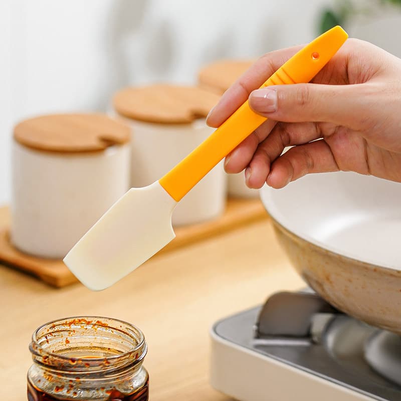 Jam Butter Silicone Spatula Food-Grade Baking Scraper Right-Angle Scraper Peanut Butter Bottle Jar Sauce Scoop