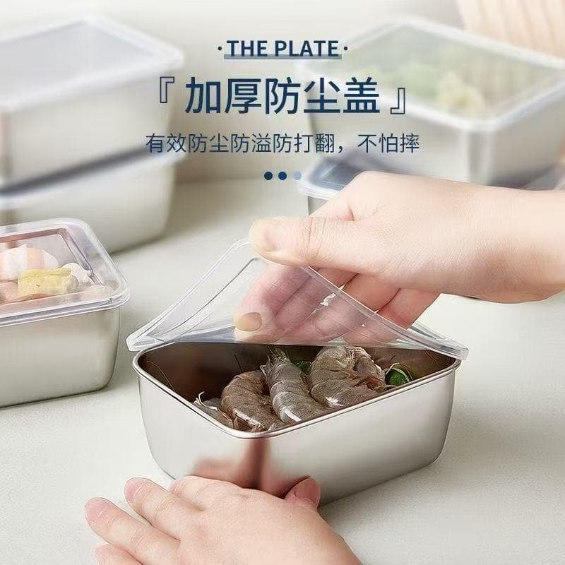 Wholesale from manufacturer stainless steel fresh-keeping box microwave-safe square flavor container thermal lunch box for students/office workers/cafeteria