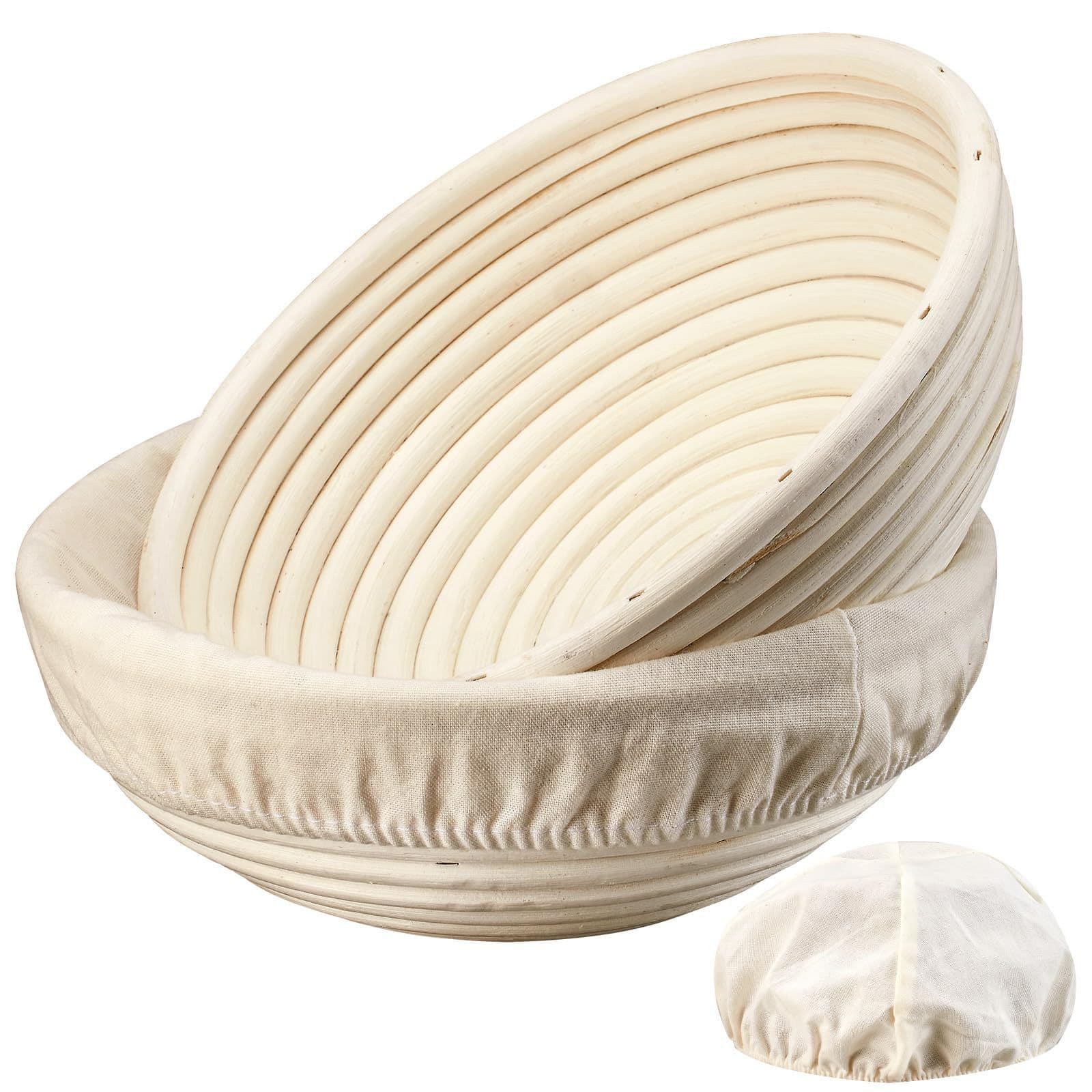 Bread Proofing Basket Set Round and Oval Sourdough Baskets with Liners Bread Rising Baskets Bowls Baking Supplies