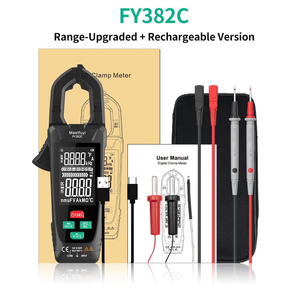 Fuyi Automatic Clamp Multimeter Voice Clamp Multimeter Rechargeable High-Precision Clamp Meter Smart Current Meter