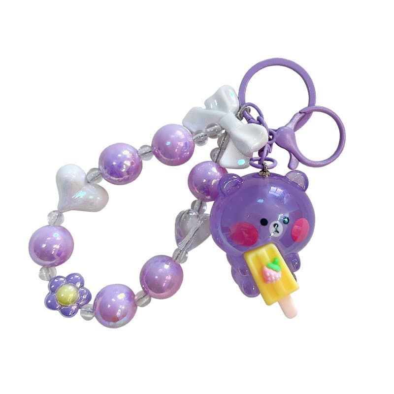 Cross-Border Hot Selling Glow-in-the-Dark Beaded Animal Keychain, Exquisite and Cute Bag Charm, Car Key Hanger, Small Gift
