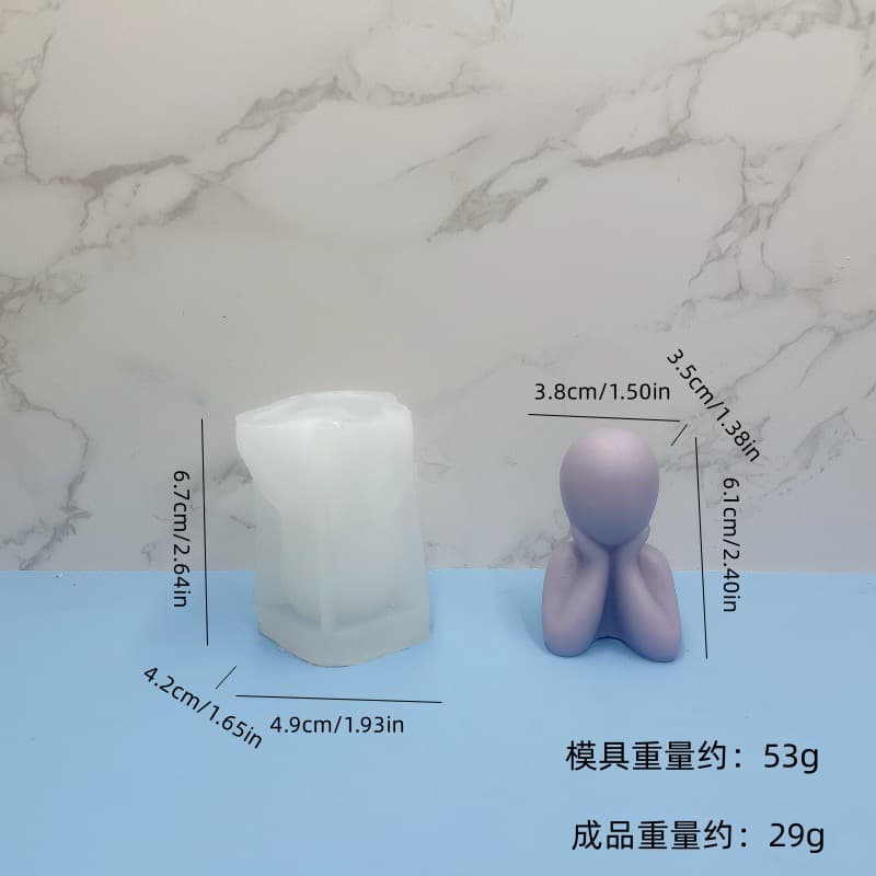 Nordic Best-Selling Family Chin Rest Candle Mold DIY Abstract Human Figure Resin Plaster Silicone Mold